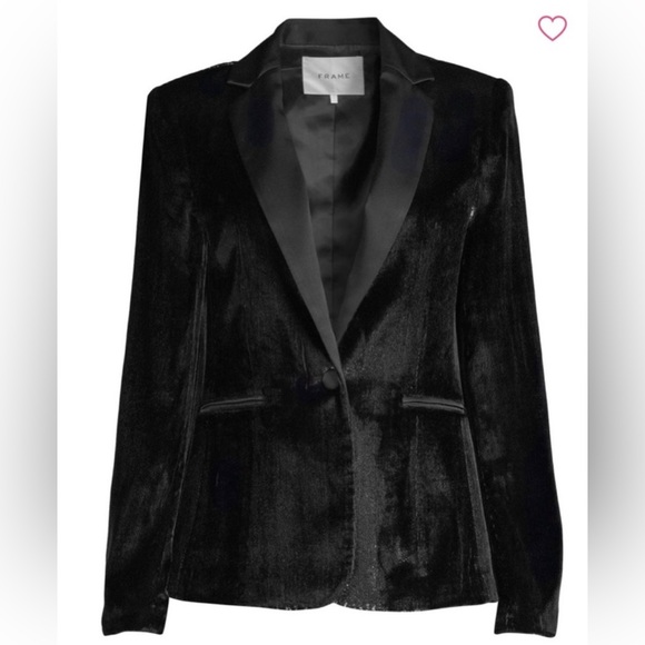 FRAME Glamorous Shimmery tuxedo Blazer For Top Special Occasions! Size:10 - Picture 4 of 11